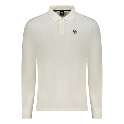 North Sails White Cotton Long-Sleeved Polo Shirt