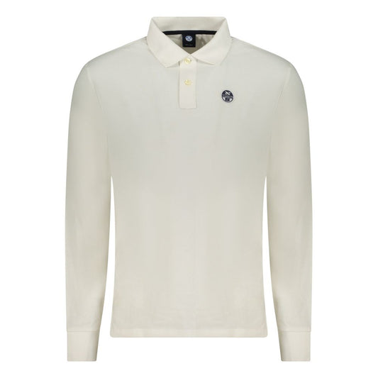 North Sails White Cotton Long-Sleeved Polo Shirt