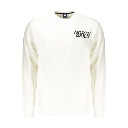 North Sails White Cotton Sweatshirt - Classic Crew Neck