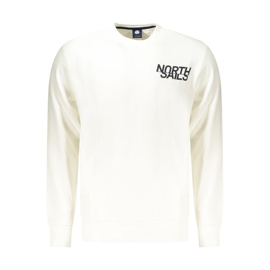 North Sails White Cotton Sweatshirt - Classic Crew Neck