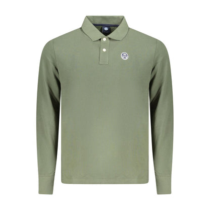 North Sails Green Cotton Polo Shirt - Long-Sleeved Elegance for Active Lifestyles