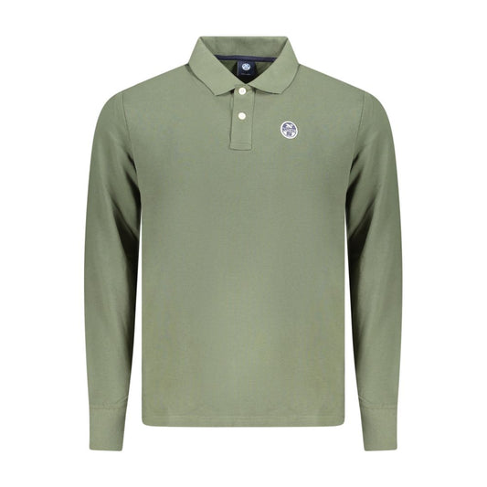 North Sails Green Cotton Polo Shirt - Long-Sleeved Elegance for Active Lifestyles