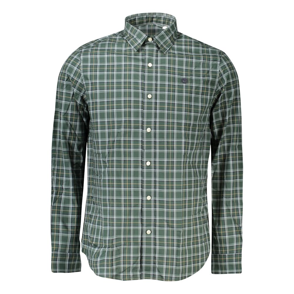 Timberland Green Cotton Shirt - Long-Sleeved Check Shirt