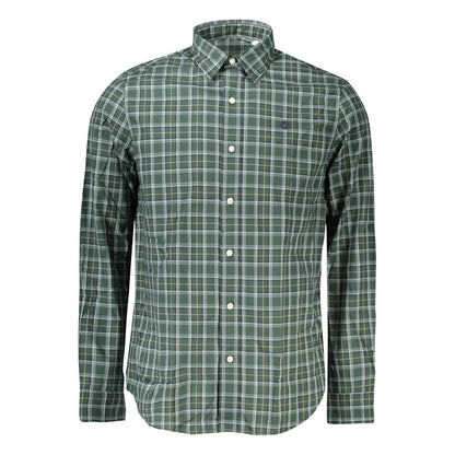 Timberland Green Cotton Shirt - Long-Sleeved Check Shirt