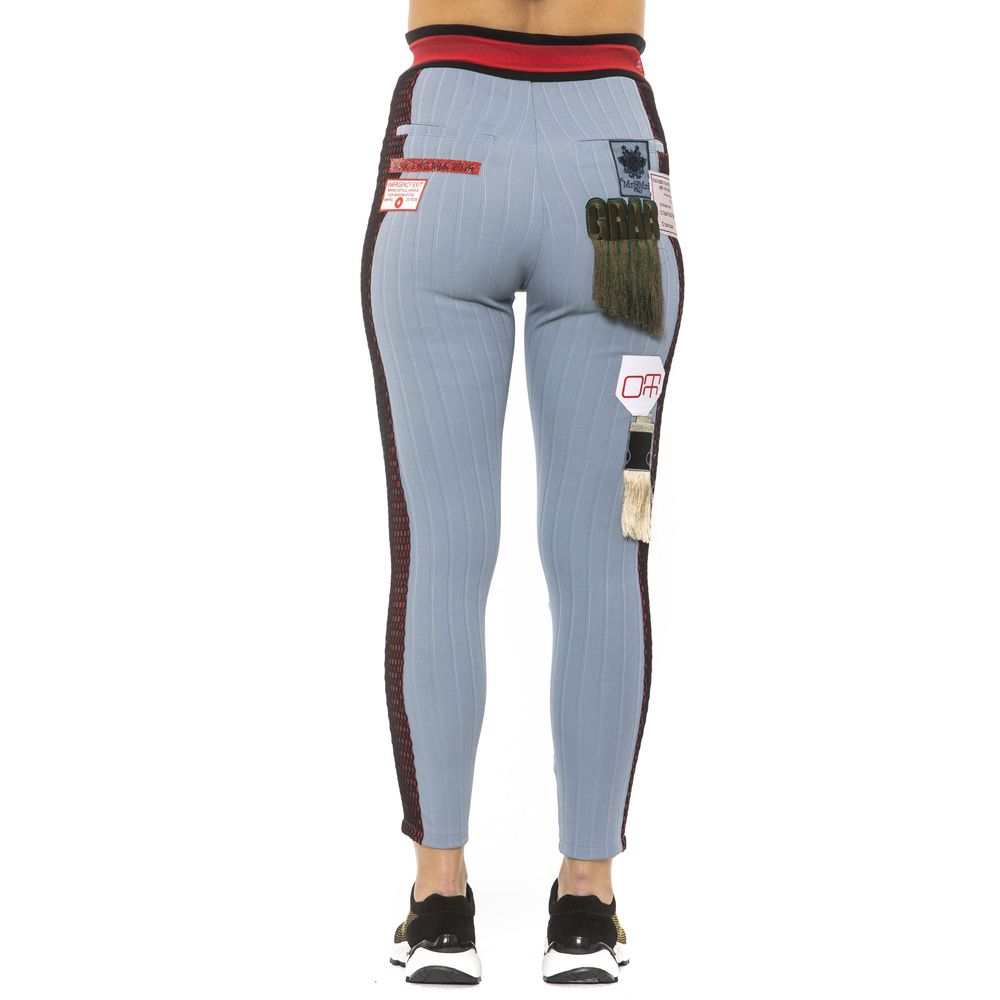 Mr&Mrs Italy Light Blue Cotton Pant - Stylish Comfort with Chic Embroidery
