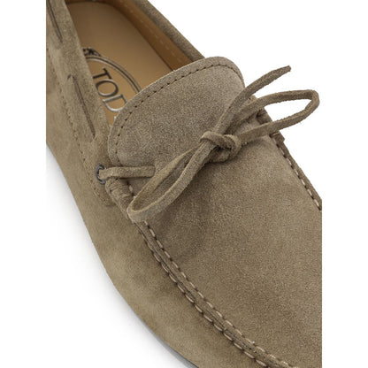 Tod's Beige Suede Leather Moccasin