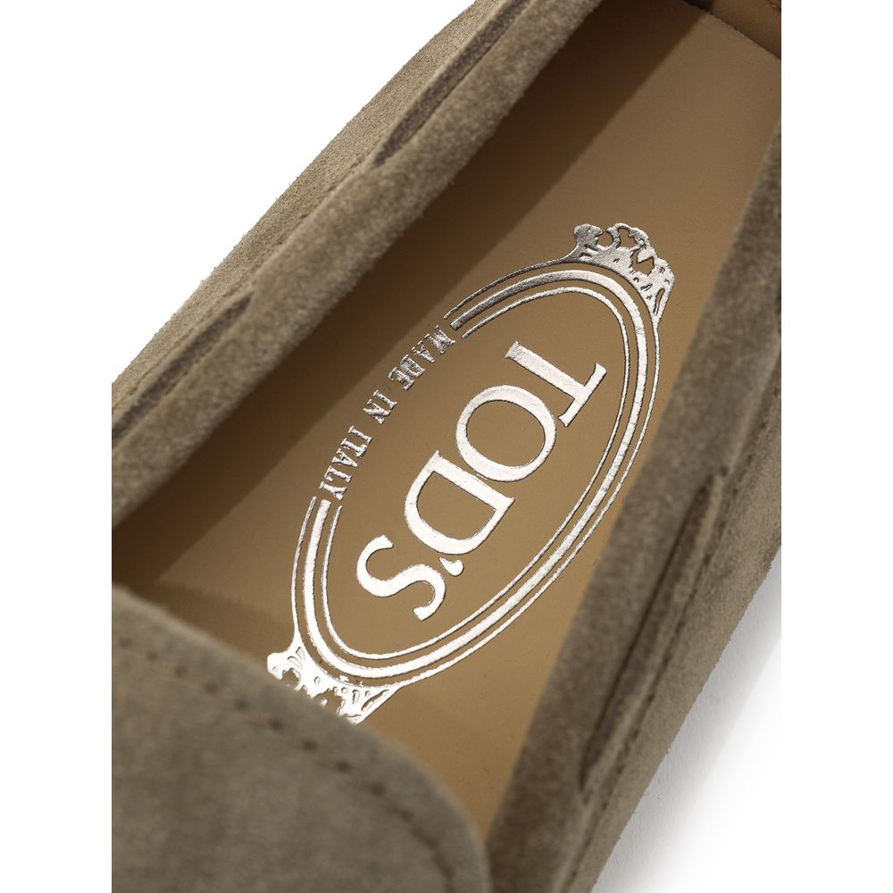 Tod's Beige Suede Leather Moccasin