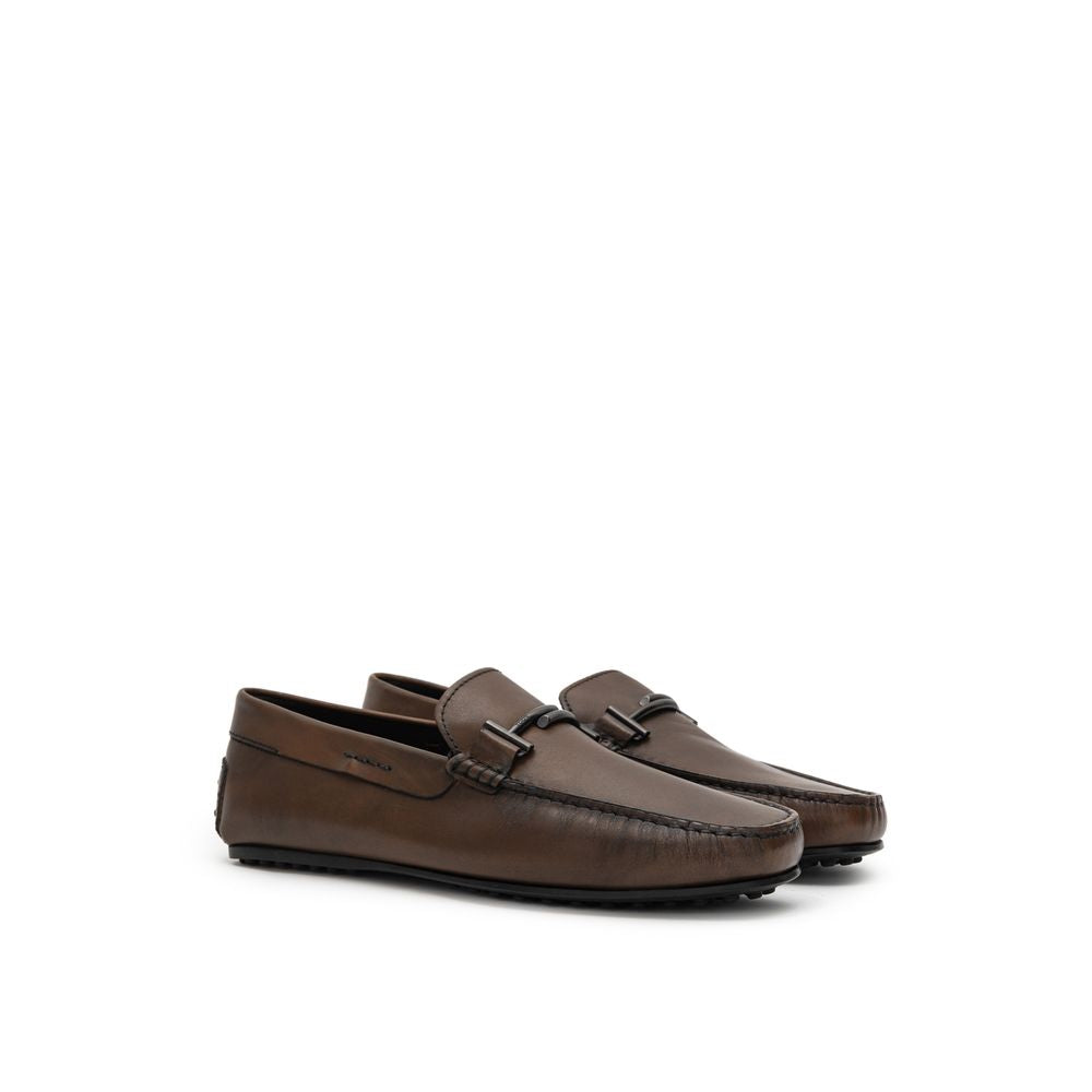 Tod's Brown Leather Moccasin for Men
