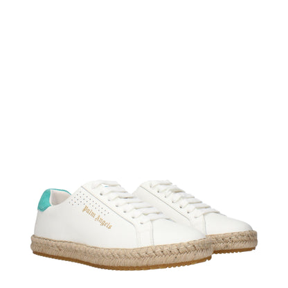 Palm Angels White Leather Low Tops Sneakers