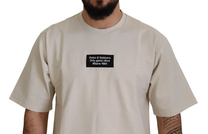 Dolce & Gabbana Ivory Printed Crewneck T-shirt