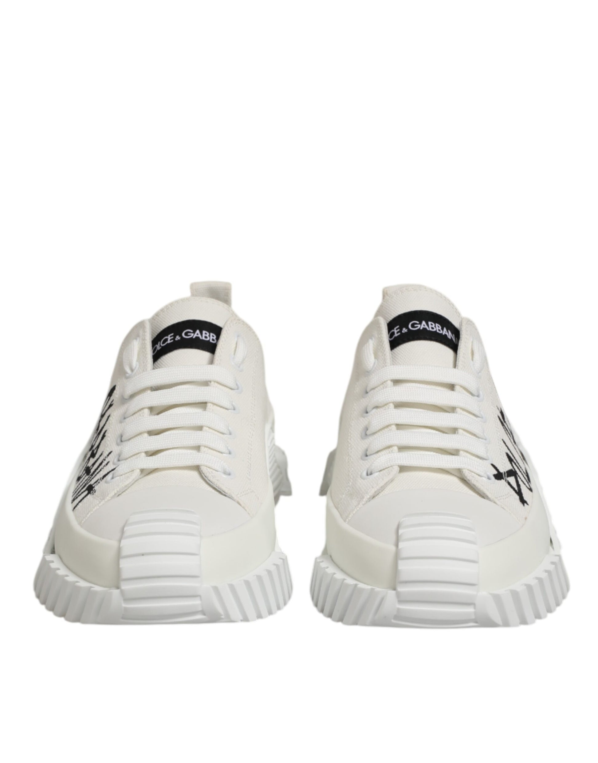 Dolce & Gabbana White Cotton NS1 Low Top Sneakers