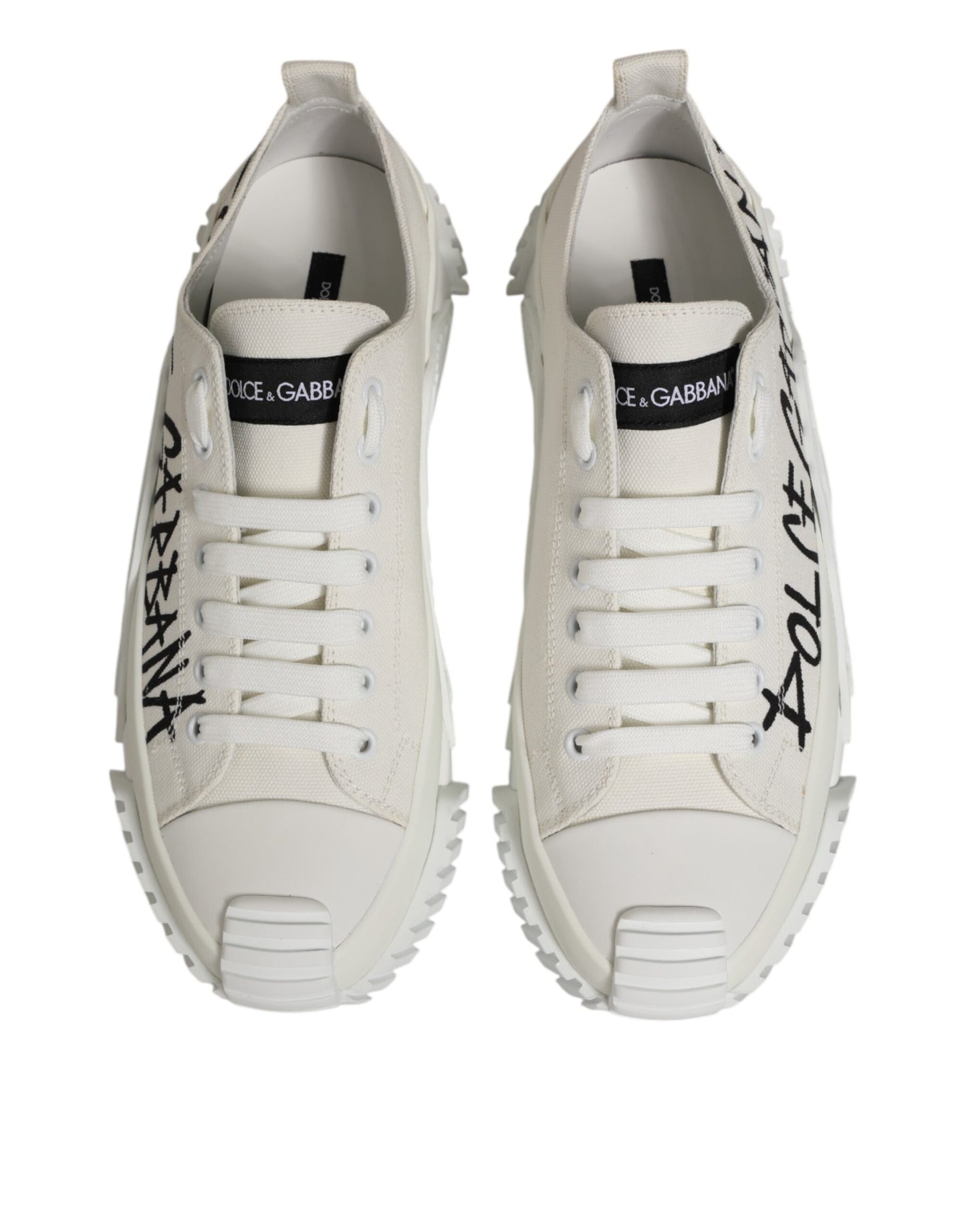 Dolce & Gabbana White Cotton NS1 Low Top Sneakers