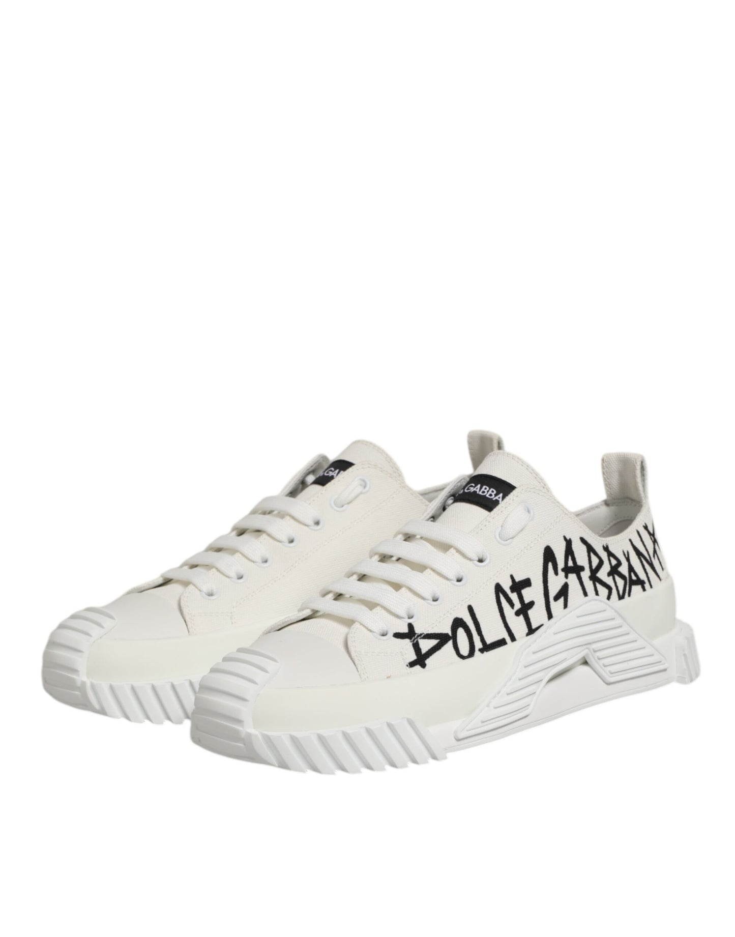 Dolce & Gabbana White Cotton NS1 Low Top Sneakers