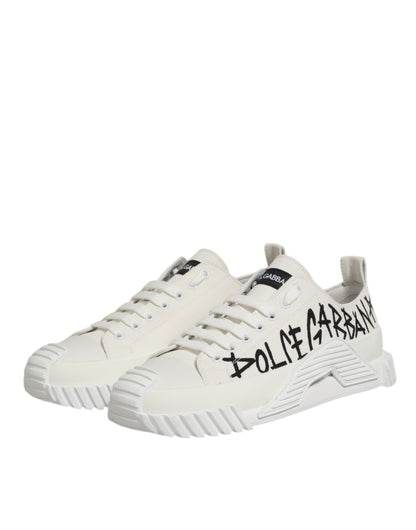 Dolce & Gabbana White Cotton NS1 Low Top Sneakers