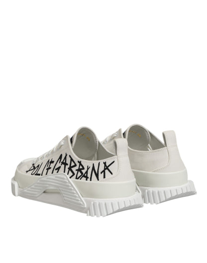 Dolce & Gabbana White Cotton NS1 Low Top Sneakers
