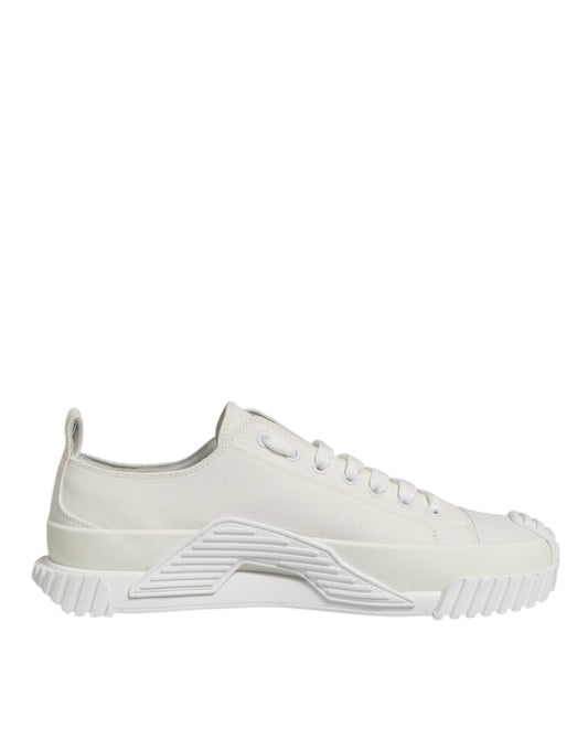 Dolce & Gabbana White Cotton NS1 Low Top Sneakers