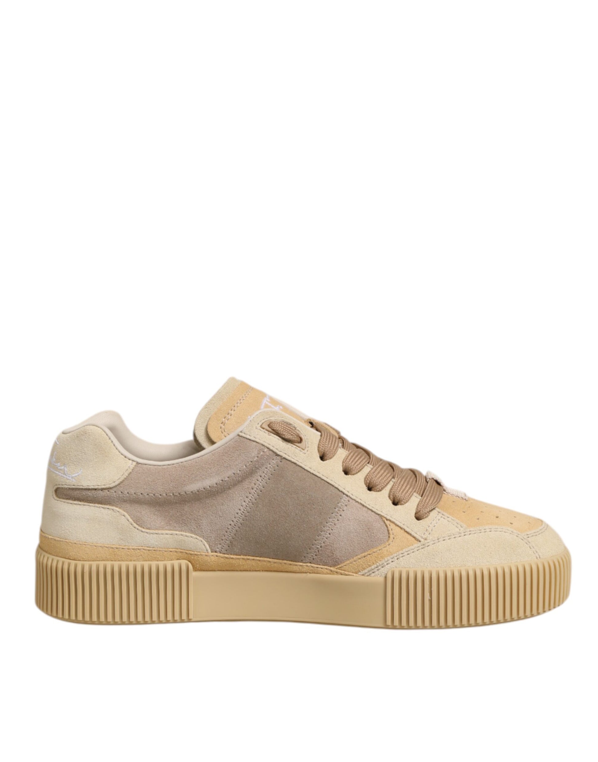 Dolce & Gabbana Beige Leather Miami Low Top Sneakers for Men