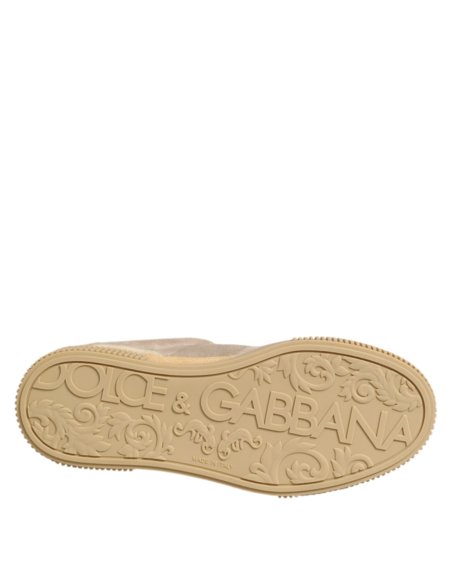 Dolce & Gabbana Beige Leather Miami Low Top Sneakers for Men