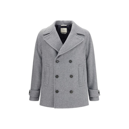 Brooksfield Island Padded Peacoat in Grey Wool