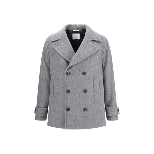 Brooksfield Island Padded Peacoat in Grey Wool