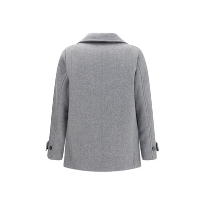Brooksfield Island Padded Peacoat in Grey Wool