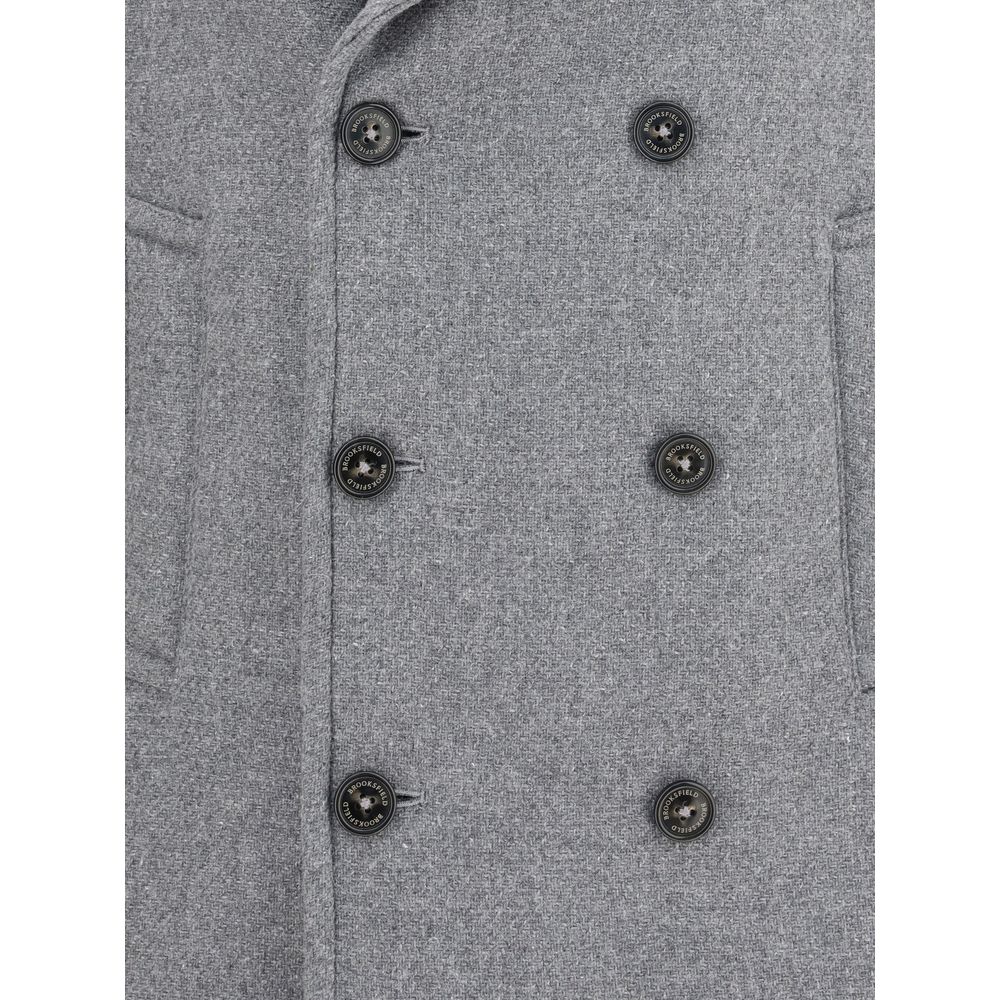 Brooksfield Island Padded Peacoat in Grey Wool