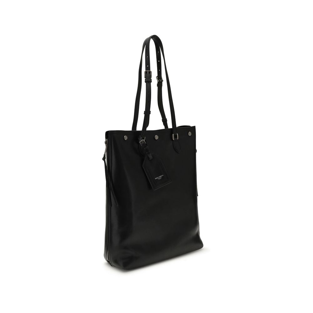 Dolce & Gabbana Leather Shoulder Tote Bag