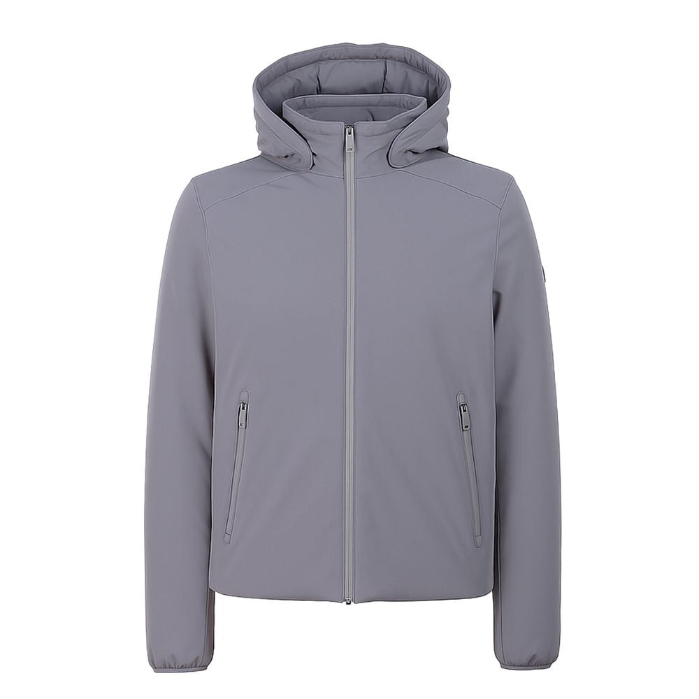 Yes Zee Gray Nylon Padded Jacket with Removable Hood