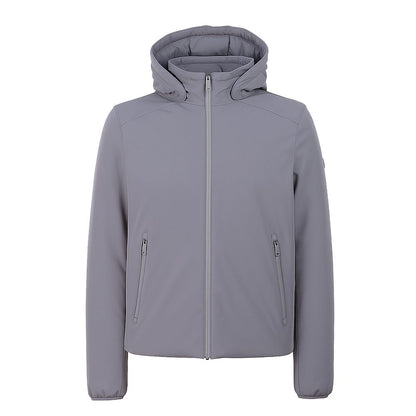 Yes Zee Gray Nylon Padded Jacket with Removable Hood
