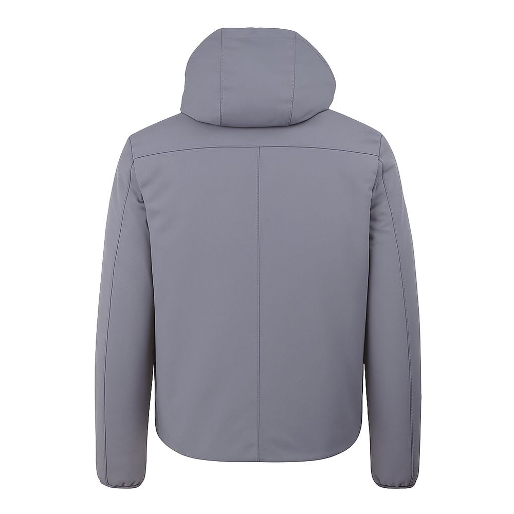 Yes Zee Gray Nylon Padded Jacket with Removable Hood