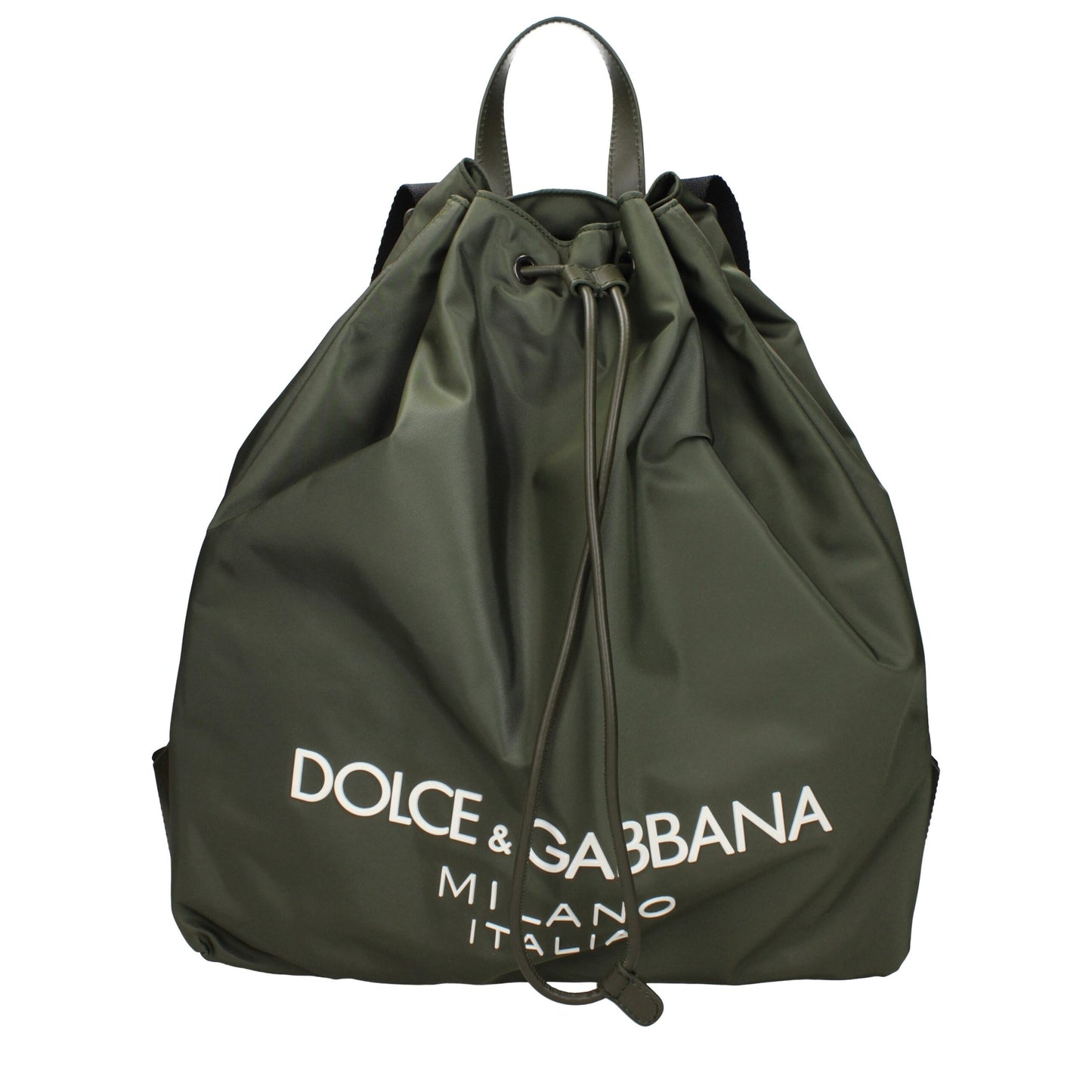 Dolce & Gabbana Green Nylon Drawstring Backpack