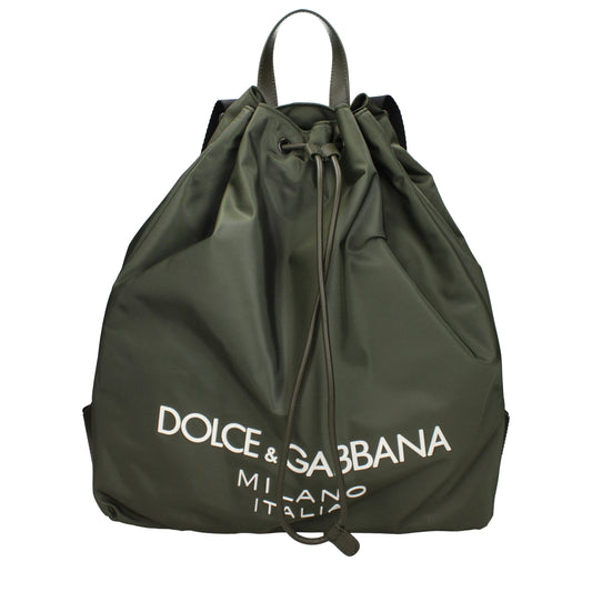 Dolce & Gabbana Green Nylon Drawstring Backpack