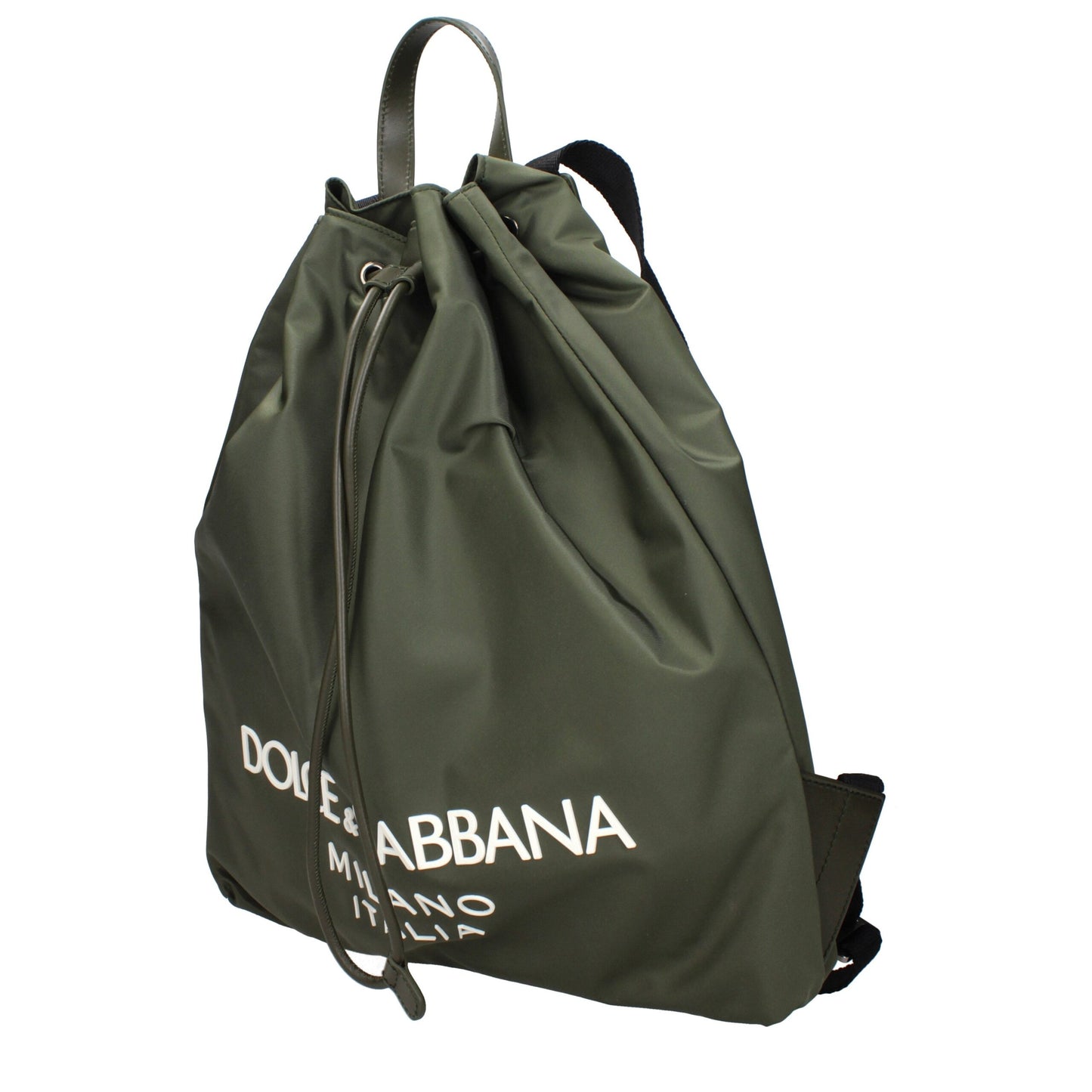 Dolce & Gabbana Green Nylon Drawstring Backpack