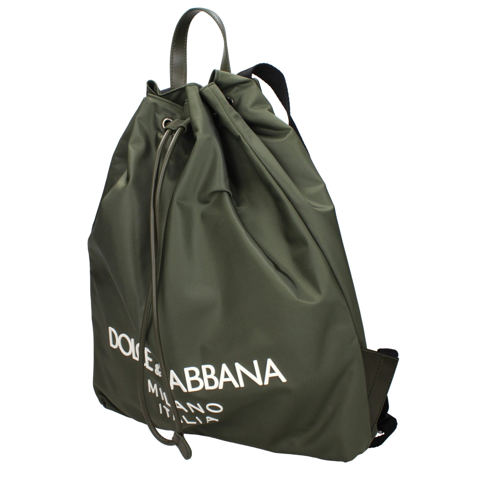 Dolce & Gabbana Green Nylon Drawstring Backpack