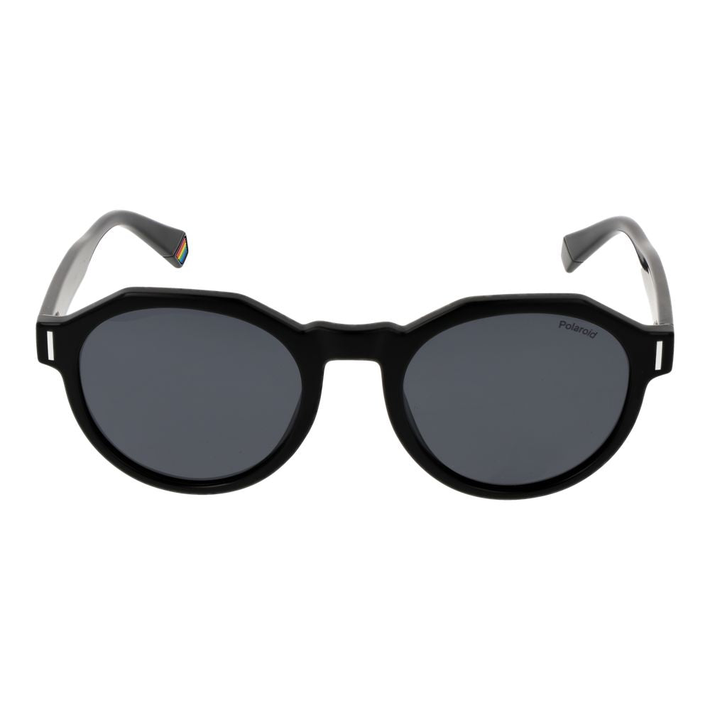 Polaroid Unisex Sunglasses – Black Round Frame, Grey Polarized Lenses
