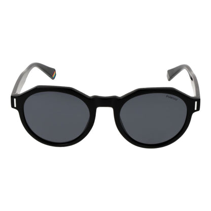 Polaroid Unisex Sunglasses – Black Round Frame, Grey Polarized Lenses