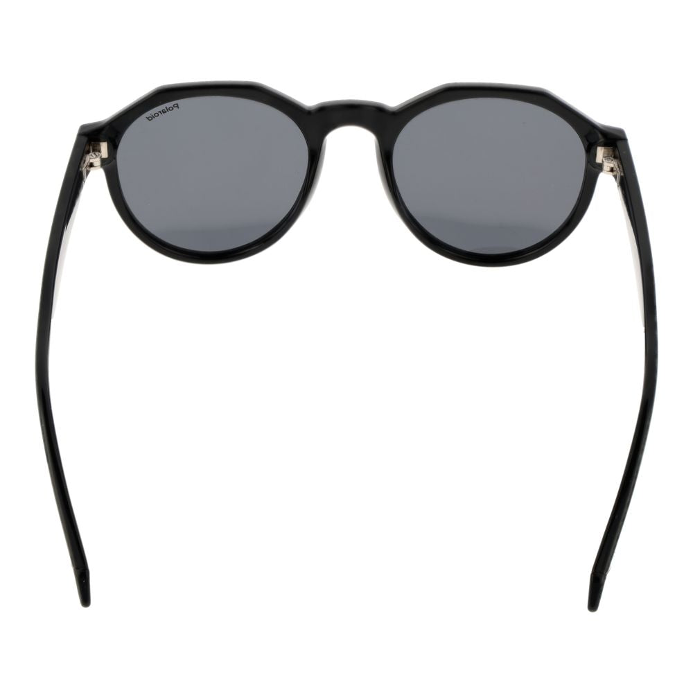Polaroid Unisex Sunglasses – Black Round Frame, Grey Polarized Lenses