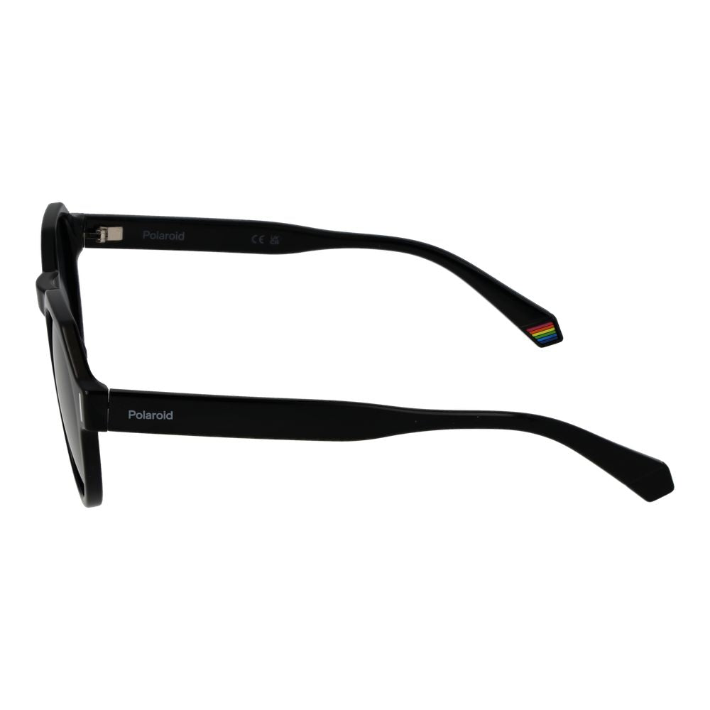 Polaroid Unisex Sunglasses – Black Round Frame, Grey Polarized Lenses