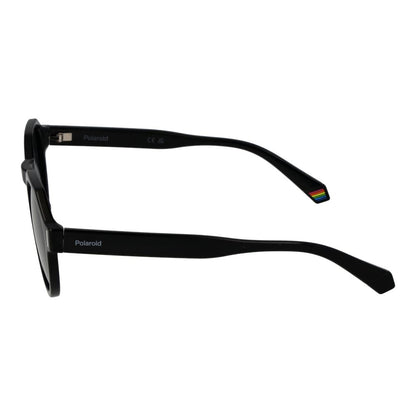 Polaroid Unisex Sunglasses – Black Round Frame, Grey Polarized Lenses