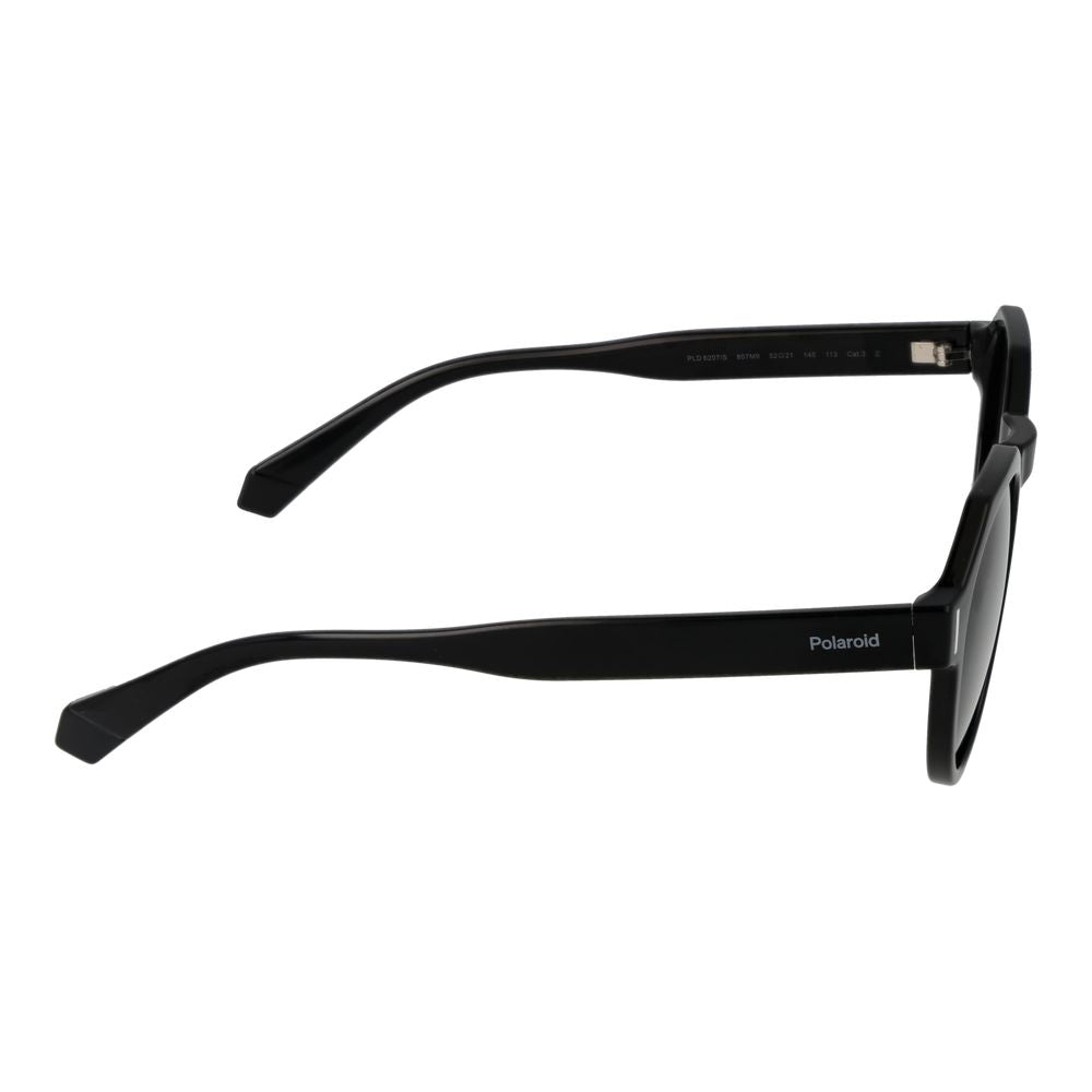 Polaroid Unisex Sunglasses – Black Round Frame, Grey Polarized Lenses