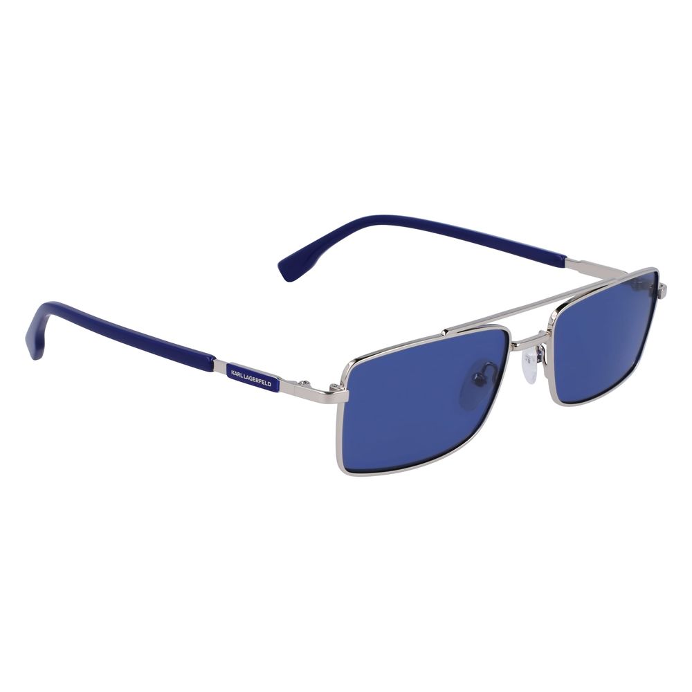 Karl Lagerfeld Men’s Sunglasses – Grey Metal Frame, 56 mm Lenses