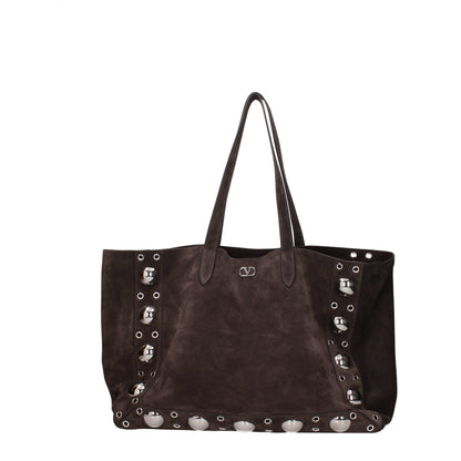 Valentino Garavani Brown Leather Shoulder Bag with Clutch