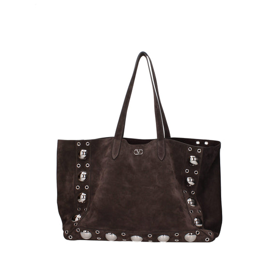Valentino Garavani Brown Leather Shoulder Bag with Clutch
