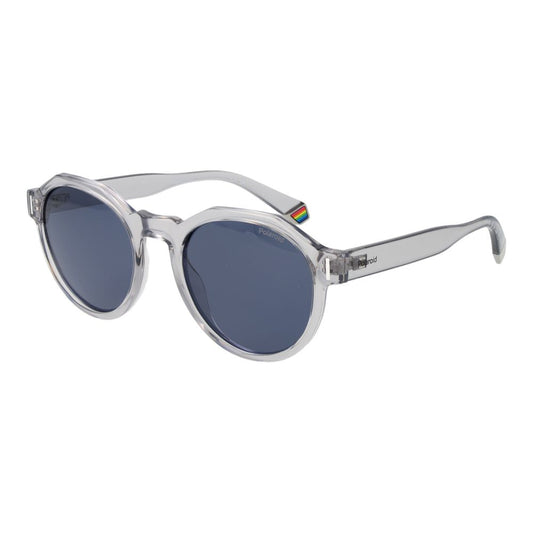 Polaroid Unisex Sunglasses – Grey Full-Rim Frame, Blue Lenses