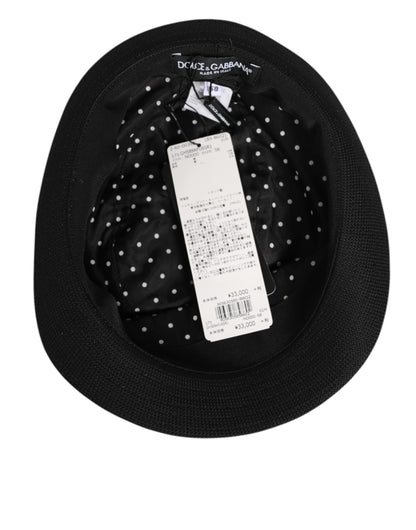 Dolce & Gabbana Black Cotton Polka Dot Lining Fedora Hat
