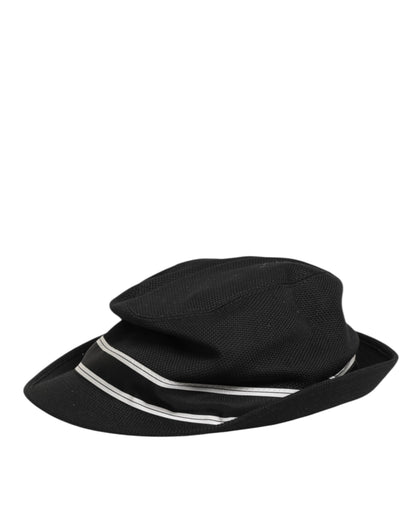 Dolce & Gabbana Black Cotton Polka Dot Lining Fedora Hat