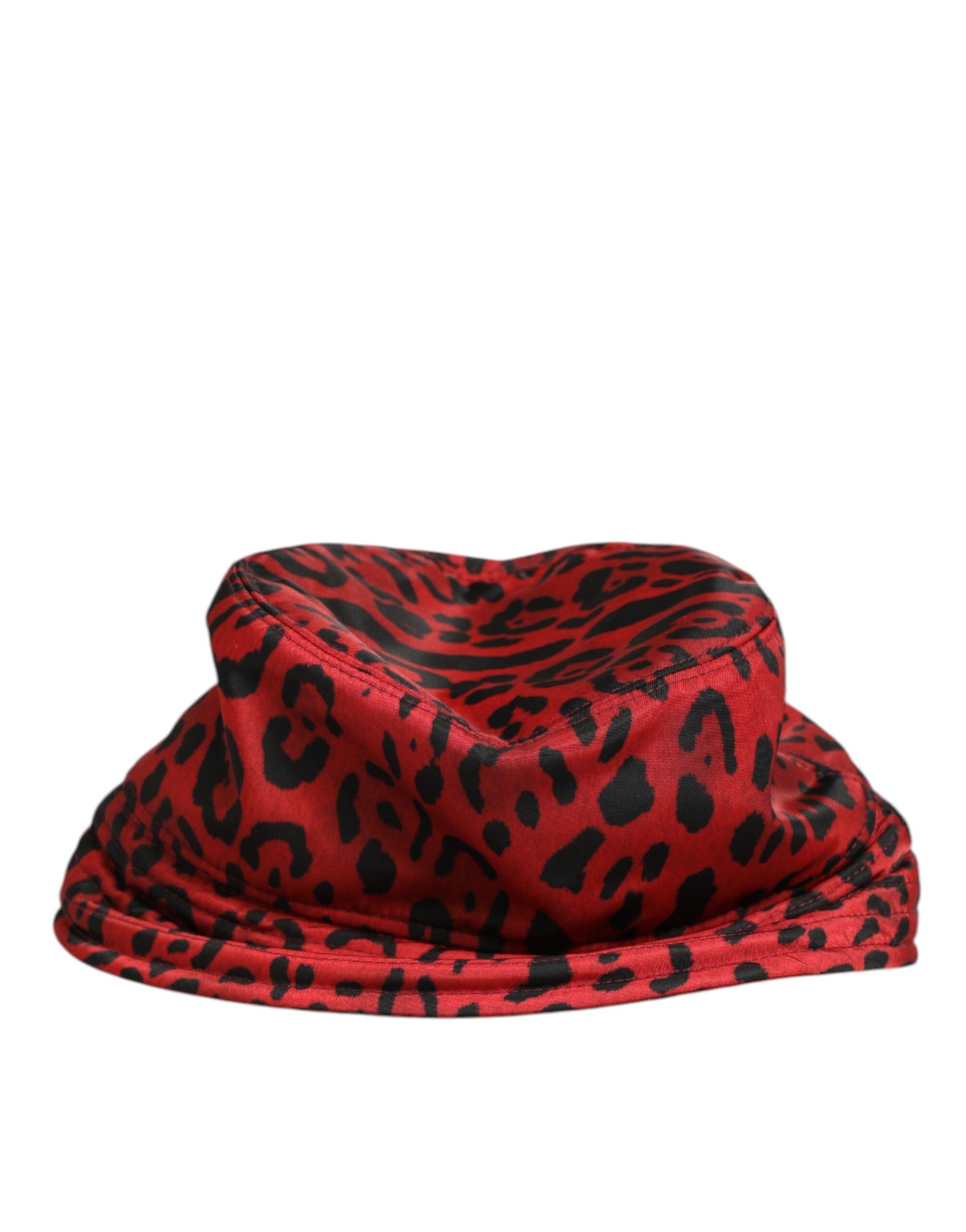 Dolce & Gabbana Red Black Nylon Leopard Print Bucket Hat for Men