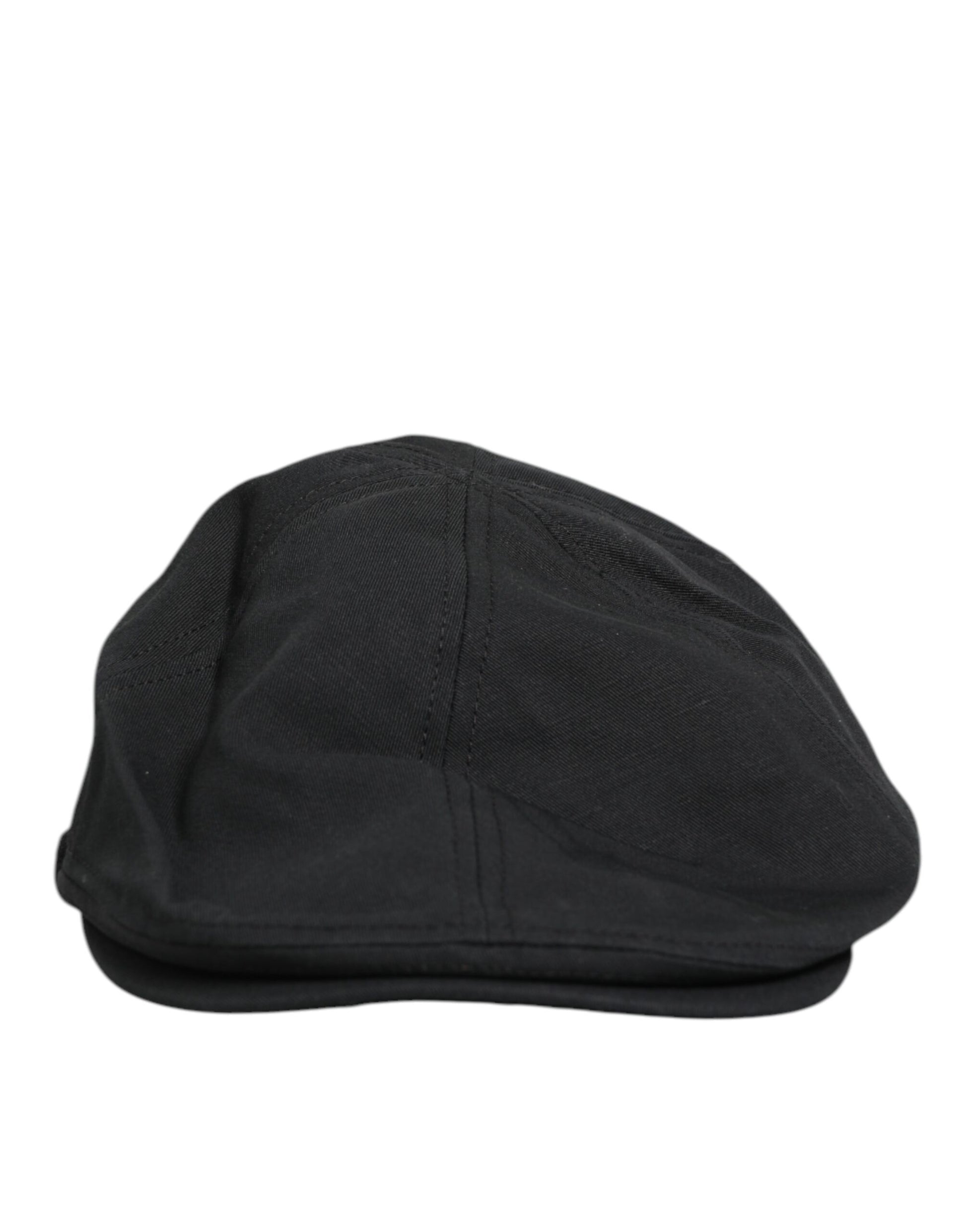 Dolce & Gabbana Black Cotton Blend Newsboy Cap