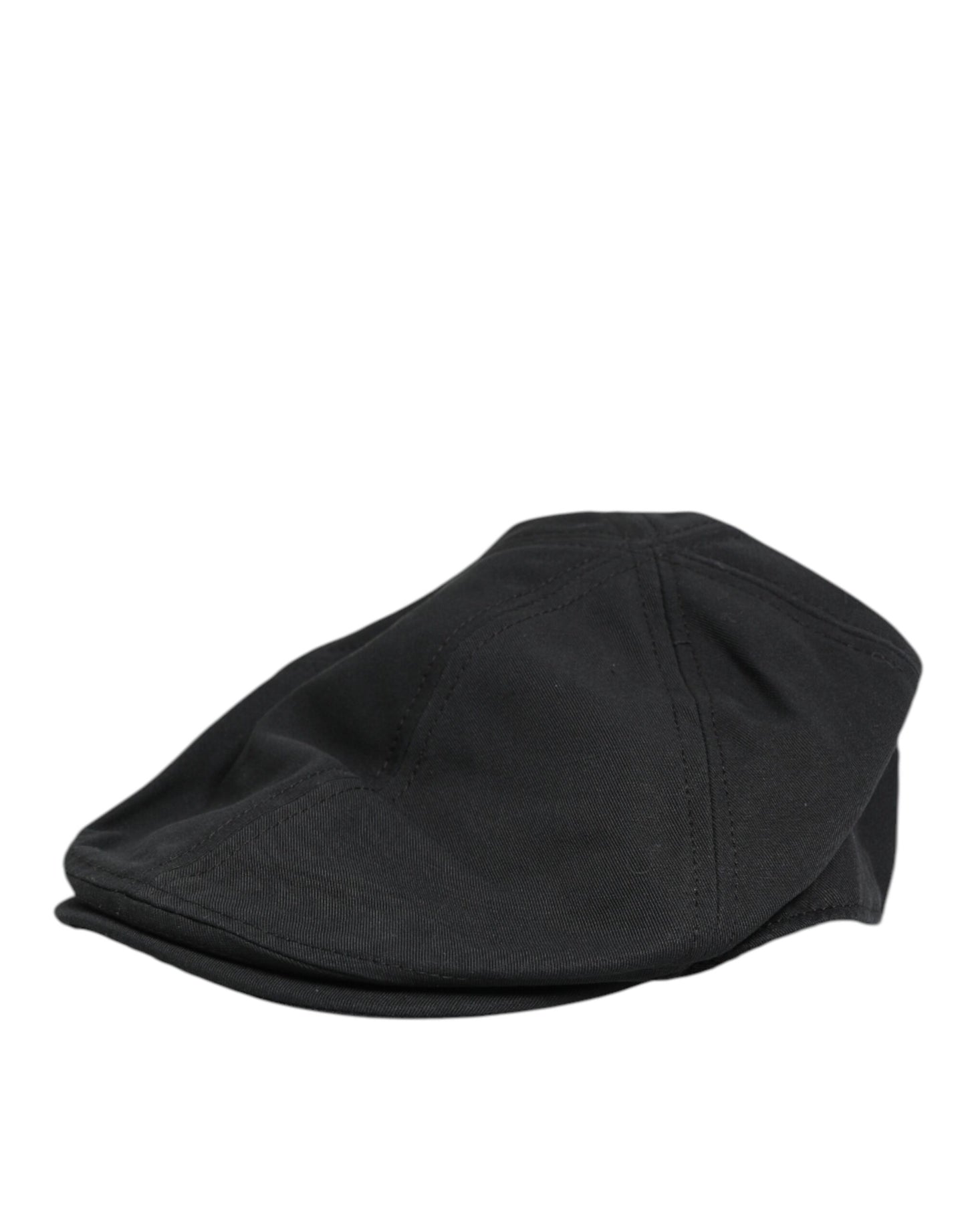 Dolce & Gabbana Black Cotton Blend Newsboy Cap