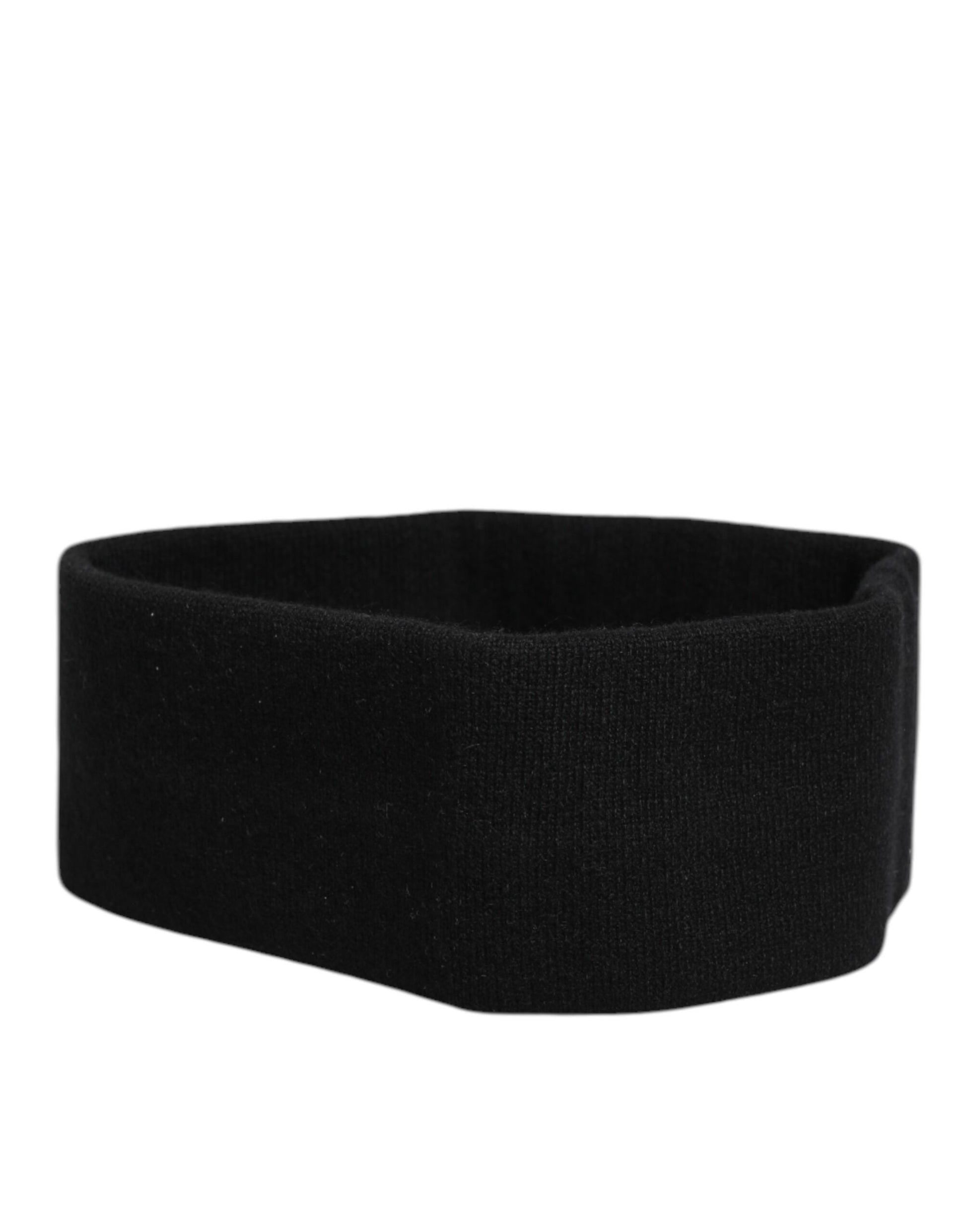 Dolce & Gabbana Black Cashmere Headband Knitted Cap